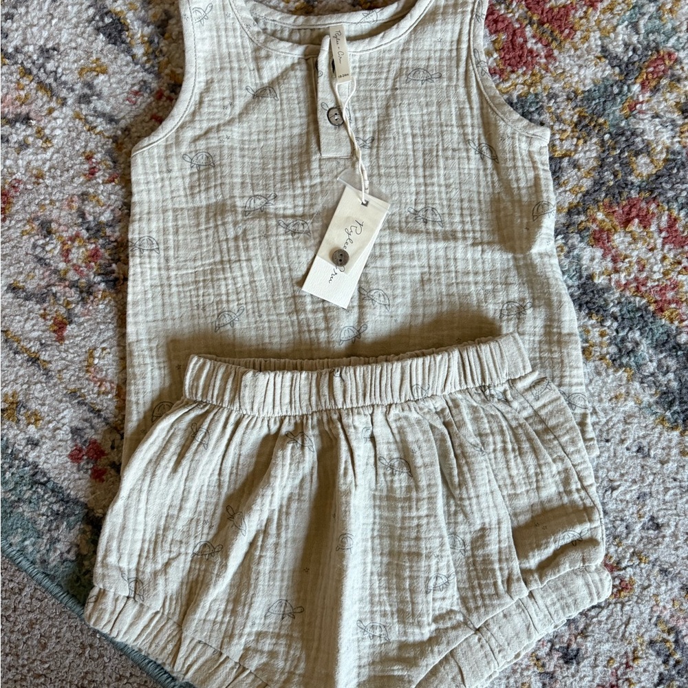 Rylee + Cru Cream Kids Matching turtle Set